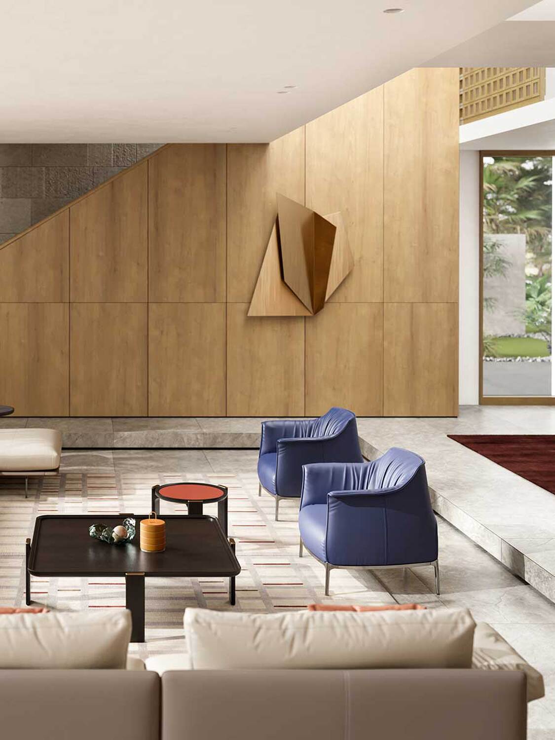 Blue Archibald lounge chair in a modern interior