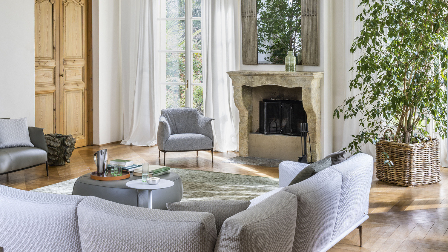 Archibald lounge chairs in a light historic interior