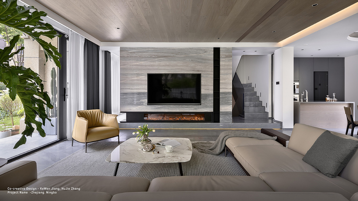 Archibald lounge chair in a calm modern living room