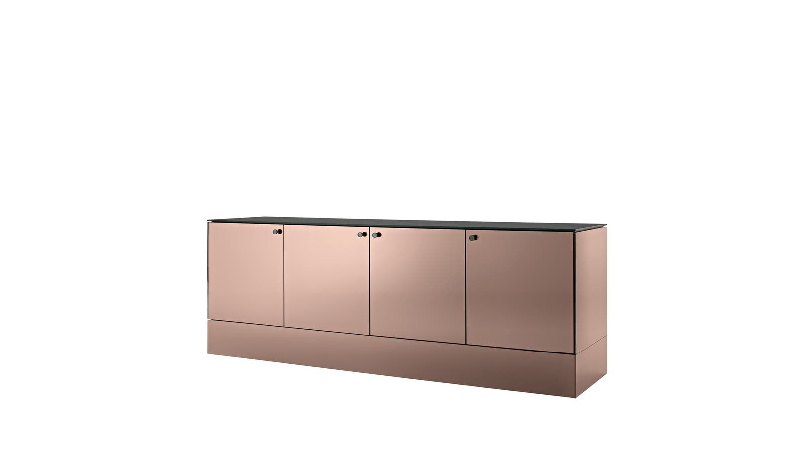 Maxalto Luminor horizontal storage unit in rose gold PVD