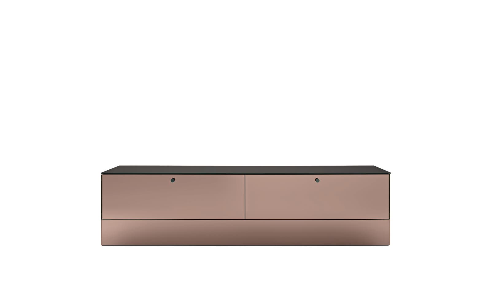 Low 55 cm Maxalto Luminor storage unit in rose gold PVD