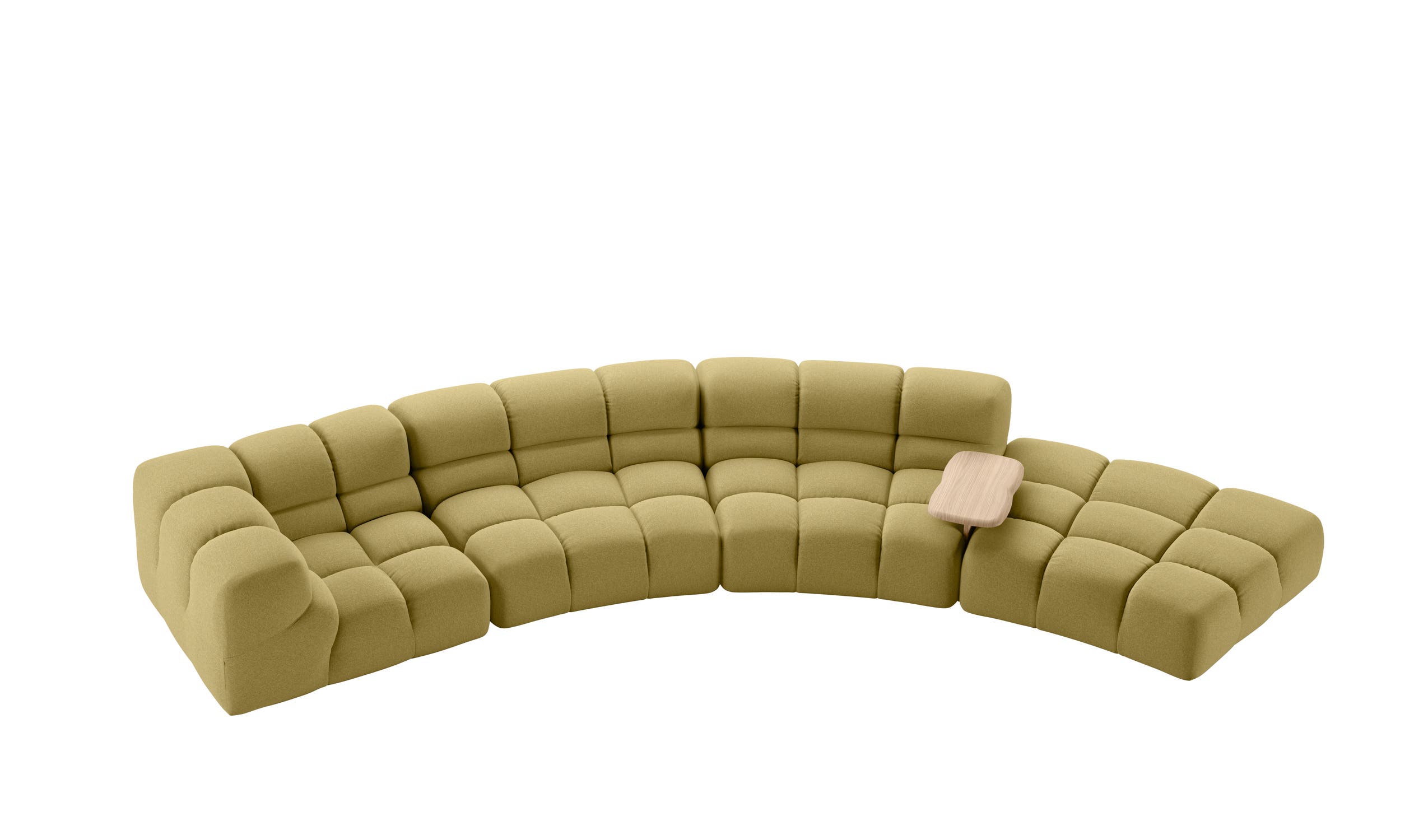 Wide curved green Tufty-Time 20 sofa composition